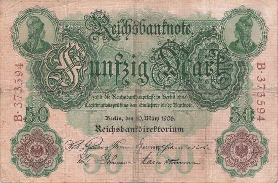 50 Mark 1906 Ro25a Y/B